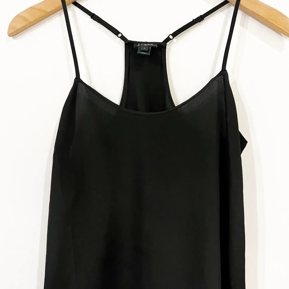 J. Crew Factory Racerback Silky Cami Top in Black - Picture 5 of 8